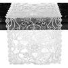 Elegant Comfort Runner da tavolo con ricamo Ingrid, sciarpa per comò per casa e sala da pranzo, decorazione da tavolo in pizzo, decorazione per interni ed esterni, 33 x 91 cm, bianco