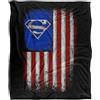 DC Comics Superman Old Glory Shield Coperta super morbida al tatto setoso - 152 x 127 cm
