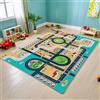 QUNKAKU tappeto gioco da strada, tappeto per macchinine, a pelo corto e lavabile, tappeto da strada per bambini ideale per la cameretta di bambini e bambine(80×120cm)