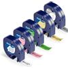 Wonfoucs 5x Nastro per Etichette Compatibile con Dymo LetraTag Plastica 12mm x 4m
