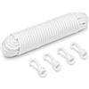 Katai - Kit Corda per Asta Bandiera 24 m in Nylon Intrecciato - Con 4 Ganci in Acciaio Inox - Corda 6 mm Resistente per Esterni, Nautica, Giardino e Campeggio