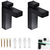 Qikuver Reggimensola Vetro, Qikuver 2 Pezzi supporto mensola vetro, staffa regolabile per mensole in legno/vetro, in lega di zinco, per ripiano di spessore 5-30 mm (Nero F)