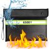 WJTZDZ Borsa ignifuga con serratura (6500 °F), tasca per banconote ignifuga/impermeabile migliorata con cerniera/strisce riflettenti, custodia per documenti in formato A4, contanti, cellulare, passaporto