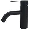 Minnhua Rubinetto Bagno Rubinetto Lavabo Monocomando Nero Acciaio Inossidabile Miscelatore per Bagno Controllo Acqua Calda e Fredda Cromo