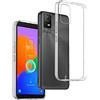REY Pack 3X Cover in Gel TPU Trasparente per TCL 403, Ultra Sottile 0,33 mm, Morbido Flessibile, Custodia Silicone