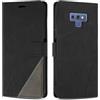 SONWO Cover per Samsung Galaxy Note 9, Flip Caso in PU Pelle Case Cover Custodia con Slot per Schede e Supporto Stand per Samsung Note 9, Nero