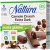 NATTURA Cannolo Crunch Bio Extra Dark, Croccanti Cialde di Riso e Cacao Ripiene di Crema al Cacao e Nocciole, Snack Senza Glutine e Senza Lievito, Prodotto Vegano Senza Olio di Palma, 5 x 25 g