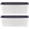 SINJEUN 2 Pack Rectangular Self Watering Planter 17 x 6 Inch, Rectangular Self Watering Flower Plant Pots with Drainage Holes, Garden Window Sill Planters Flower Pot for Indoor Outdoor Use