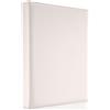 KINGFOM Raccoglitore ad anelli formato A4 in finta pelle, portadocumenti con porta carte (3 anelli bianco)