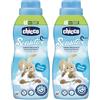 Chicco Sensitive Ammorbidente Concentrato 750ml, Ipoallergenico Cuore di Talco 0+ Mesi, Freschezza Intensa e Morbidezza Duratura, Senza Coloranti (Confezione da 2)