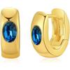 YONVUN Cristallo Huggie Cartilagine Cerchio Orecchini 18k oro placcato pietra preziosa zircone Rubino Smeraldo Zaffiro Argento Gioielli Set Regalo per Moglie Mamma Figlia