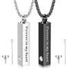 CASSIECA 2 Pezzi Urna Collana per Ceneri Uomo Donna Memorial Ciondolo Urna Collana Acciaio Inossidabile Nero Argenté con CZ Collana Urna Gioielli per Ceneri Gioielli