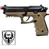 HFC Pistola Softair green gas M9 custom full metal scarrellante Con Canna Nera e Fusto Tan HFC (HG 173T)
