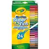 CRAYOLA Pennarelli lavabili SuperTips, colori assortiti (confezione da 24), pennarelli con punta in feltro di alta qualità che possono lavare facilmente pelle e vestiti, ideali per bambini dai 3 anni in su