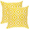 TreeWool - Confezione da 2 - federe copricuscino decorative con motivo a Ikat Ogee Accent, in Cotone (55 x 55 cm, Giallo/Yellow)