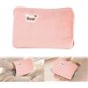QEEROYO Borsa Acqua Calda Elettric, Borsa Acqua Calda Elettrica Con Morbida Fodera in Peluche Lunga Durata Risparmia Elettricità, per Acqua Calda, Spegnimento Automatico, Borsa Vuota, Rosa