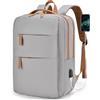BAGZY Zaino da Viaggio Aereo 40x30x15cm Per Air France British Airways Bagaglio a Mano per Aereo Impermeabile Zaino Porta PC 15.6 Pollici Cabin Bag 20L USB Connessione Zainos Uomo Donna Grigio