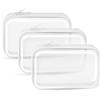 QEEYON Borsa da toilette trasparente da viaggio custodia rigida con cerniera, Trasparente, 3 Pack 13*8.5*5.3cm