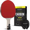 PRO-SPIN Racchetta da Ping Pong - Omologata ITTF in Fibra di Carbonio | Serie Elite a 7 Strati, Gomma Premium, Spugna da 2 mm e Custodia Protettiva (Rosso, Confezione da 2)