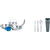 Ferrino Mono Popote, Set Da Cucina Per Campeggio Unisex, Grigio, 1 Persona & Posate, Set Cucchiaio, Forchetta E Coltello Multiuso Da Campeggio Grigio