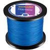 RIKIMARU Braided Fishing Line Abrasion Resistant Superline Zero Stretch&Low Memory Extra Thin Diameter Blue 327Yds, 20LB