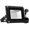 papasbox Proiettore LED Esterno 20W, 2000LM Luce Bianca Calda 2800-3200K, IP65 Impermeabile Faretto LED con Spina EU, Alloggiamento in Alluminio per Giardino, Terrazza, Ambiente Accogliente