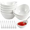 Ferenando 8 Pezzi 60ml Ciotole per Salsa in Ceramica con Cocchino, Bianco