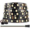 BTF-LIGHTING 5050SMD WS2814 IC RGBW 4in1 Striscia LED Indirizzabile RGB+Bianco Caldo 5M 60LEDs/m DC12V PCB Nero IP30 Non Impermeabile Dreamcolor per DIY-Project Decorazione Interna (Solo Striscia)