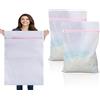 Dmjia 2 Pezzi Sacchetti Lavatrice 90 x 110cm, Sacchi per Biancheria Extra Large con Cerniera Nascosta, Sacchetto per Lavatrice Per Tende, Cappotti, Biancheria Da Letto, Tappeti, Asciugamani