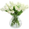 Justoyou, tulipani artificiali, in lattice a effetto realistico, per bouquet da sposa, matrimonio, casa, giardino, decorazione, Beige-10
