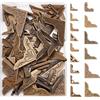 PH PandaHall 60 Pezzi 15 Stili Protezioni angolari in Ferro Copertura del Bordo di Guardia, Rivestimento Decorativo per portagioie Libro Album Scrapbooking Menu Triangolo Intagliato, Bronzo Antico