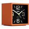 Newgate® Cube sveglia | Allarme retrò a forma di cubo a design | Arancione | Ideale per comodino, scrivania, mensola e camino | Accessorio retrò da letto e ufficio di metà secolo