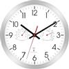 Foxtop Orologio da Parete Radiocontrollato 25 cm con Termometro e Igrometro Integrati - Design Silenzioso per Cucina, Garage Soggiorno e Camera da Letto