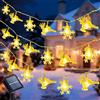 Qoosea Solare Luci Stringa Fiocco di Neve Natale Esterno, 7M 50 LED Renne Solari Catena Luminosa 8 Modalità Impermeabile, Solari Luci Fatate per Natale, Matrimoni, Giardino Decorazione, Bianco Caldo