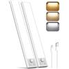 Demkia Luce LED con sensore di movimento ricaricabile, cucina sotto mobile, lampade senza fili, 3200 mAh 3 colori USB adesive per interni, per cucina, armadio/guardaroba, scale, corridoio, garage, 2