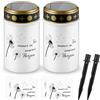 Nezyo 2 Pezzi Candele Solari per Cimitero da Esterno Lampada Commemorativa Solare Lampada da Tomba Luci per Tomba Candele Cimiteriali Impermeabili (Bianco, Dente di Leone)