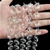 JaneYi 12 pezzi Fili di Perle di Cristallo Trasparente 30cm Perline Ottagonali in Cristallo K9 Scintillanti 14 mm Catena di Perle Ornamento per Fai Da Te Natale Nozze Tenda Porta Lampadario Gioielli