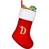 TOPWAYS, Calze natalizie rosse personalizzabili, grandi, con monogramma, da appendere al camino, adatte come decorazione e come regalo di Natale (D)