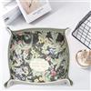 AIBAOBAO Svuotatasche Pelle 20 x 20 cm, 2 Pezzi Vassoio Portaoggetti da Ingresso, Svuota Tasche Moderno Design, Vassoio per Chiavi, con Chiusura a Bottoni per Chiavi Monete Guarda Portafoglio Gioielli