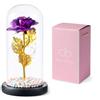 Sarama Rose Regalo San Valentino per Lei - Rosa VIOLA Eterna con Luci LED - Rosa dell'Amore Romantica per Fidanzata, Moglie, Mamma, Sorella, Suocera, Amica - Idea Regalo Anniversario, Compleanno, Occasione