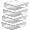 TUKA-i-AKUT 4X 3,5L Cassetti Sotto Scrivania, 24x21x8cm Autoadesivo Nascosta Cassetto Sottostruttura per Scrivania/Mobile/Libreria/Mobile da Cucina ecc. 4 Unità Glassato Traslucido TKD8606