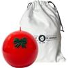 Cereria Di Giorgio - Candela Sfera Decorata con Fiocchi Verdi in Cera - Colore Rosso - Diametro 8 cm - Idea Regalo Natale