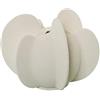 DRW Vaso da tavolo rotondo con pinne in ceramica in beige sabbia 30x30x30 cm
