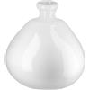 GILDE Vaso Sylt in vetro bianco - altezza 32 cm x diametro 31,5 cm - vaso decorativo rotondo - produzione europea