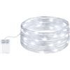 yefix Luci Led Bianche 5 Metri con 50 Led a Batterie | Filo Luci Decorative per Interni ed Esterni Ideali per Natale