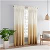 Vue Arashi Modern Boho Decorative Ombre Rod Pocket Window Curtain for Living Room (1 Panel), 52 in x 84 in, Gold