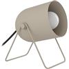 Eglo Tilston - Lampada da comodino con faretto orientabile, decorazione per la stanza, piccola tavolo in acciaio di colore sabbia, attacco E14, L 12,5 cm