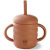 J Bimbi My Home Cup Tazza in Silicone con Cannuccia Manici e Tappo Capacità 160ml Colore Toffee, 1 Pezzo