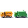 Siku 1687, Set comunale, Metallo/Plastica, Arancione/Verde, Automobili giocattolo per bambini, Struttura ribaltabile, Portellone posteriore apribile