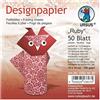 Ursus 22806899 - Carta design Ruby, 50 pagine, 10 x 10 cm, stampato su entrambi i lati, Modelli/Colori Assortiti, 1 Pezzo